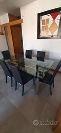 Tavolo vetro e 6 sedie (Calligaris)