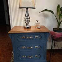COPPIA COMODINI LEGNO MASCELLO  STYLE SHABBY CHIC 