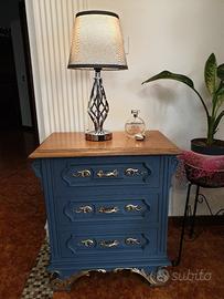COPPIA COMODINI LEGNO MASCELLO  STYLE SHABBY CHIC 