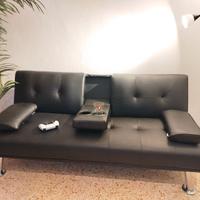 Divano ecopelle Nero nuovo
