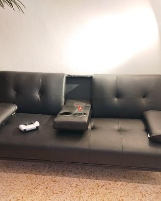 Divano ecopelle Nero nuovo