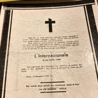 Necrologio umoristico  partita Torino Inter  1949
