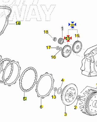 Ingranaggio condotto contralbero Aprilia RS50 Z34 