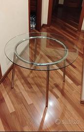 Tavolo rotondo con cristallo