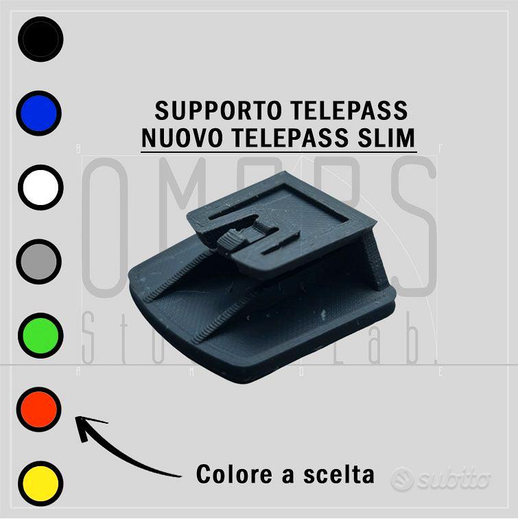 Clip per Telepass SLIM nuovo modello supporto auto adesivo. Due pezzi. Nero