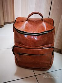 Zaino vintage in ecopelle marrone 