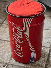 sgabello bidone Coca-Cola  vintage m9d. Club Ameri
