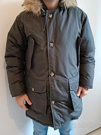 Giacchetto mod Parka taglia S verde in vera piuma