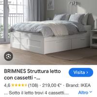 Letto matrimoniale con testiera e materasso insiem