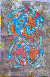 Dipinto tradizionale messicano su carta d’amate –