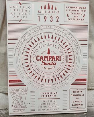 Campari Soda Quadro Telato