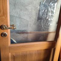 Vetro porta con disegno e foglia d'oro 