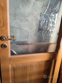 Vetro porta con disegno e foglia d'oro 