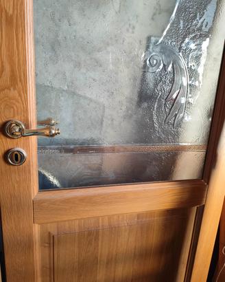 Vetro porta con disegno e foglia d'oro 