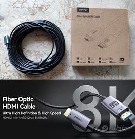 Cavo fibra ottica HDMI 2.1 8K 30metri - Nuovo