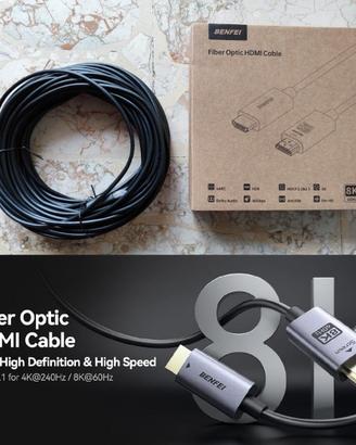 Cavo fibra ottica HDMI 2.1 8K 30metri - Nuovo