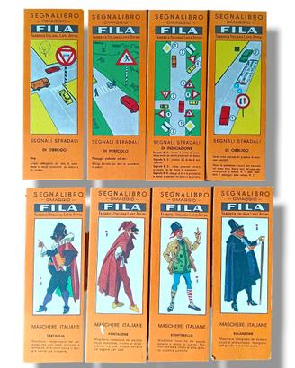 Lotto 8 segnalibri FILA vintage anni 60