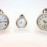 Lotto 3 orologi tasca argento oro fine 1800