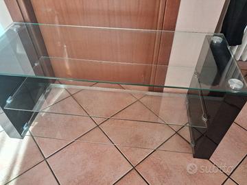 porta tv mobile  in  cristallo con 3 ripiani 