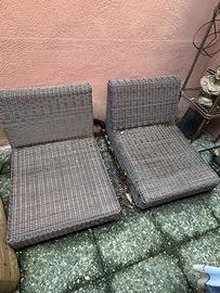 Coppia poltrone in resina intrecciata