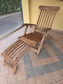 Sedia sdraio da giardino in teak