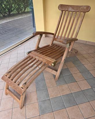 Sedia sdraio da giardino in teak