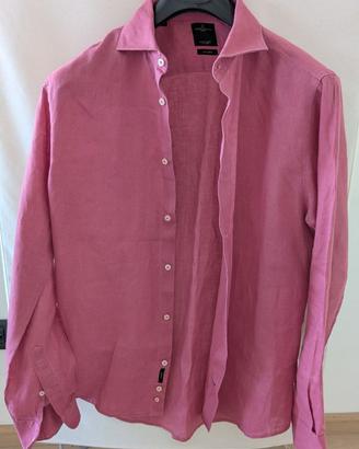 camicia di lino rosa fragola Doppelganger tg.M