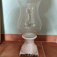 Vaso Porta Candela-uragano in Ceramica e Vetro