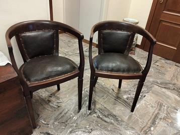 Poltroncine in vera pelle vendute in coppia 