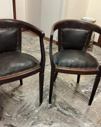 Poltroncine in vera pelle vendute in coppia 