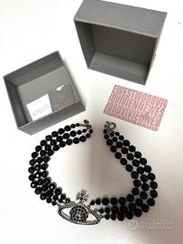 Collana Vivienne Westwood originale – orb nero – b