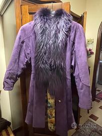 Giaccone in pelle di pecari e collo di volpe