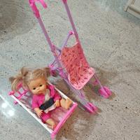 Bambola passeggino e culla 
