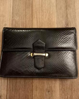 Portafoglio donna pitone serpente nero vintage epo