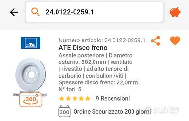 Dischi freno posteriore volvo