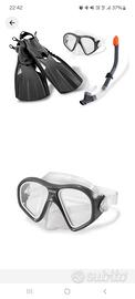 Set maschera, boccaglio e pinne reef rider