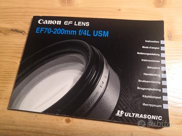 Canon EF 70-200mm f/4L USM - libretto istruzioni 