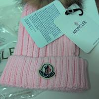 Berretto Moncler Originale Rosa Con PON PON Nuovo