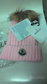 Berretto Moncler Originale Rosa Con PON PON Nuovo