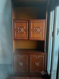 Scaffale da salotto componibile e 6 sedie