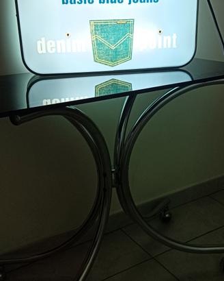 modernariato tavolino vetro e acciaio vintage 