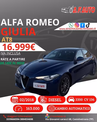 Alfa Romeo Giulia 2.2 Turbodiesel 136 CV AT8