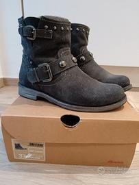 Stivaletti biker vera pelle grigi n. 37 Bata