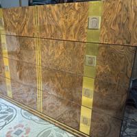 Comò DESIGN ANNI 70 Firmato - Radica e Ottone 
