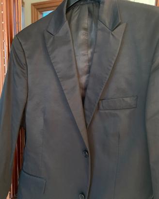 Vestito uomo nero sancrato, semi lucido, tg 52