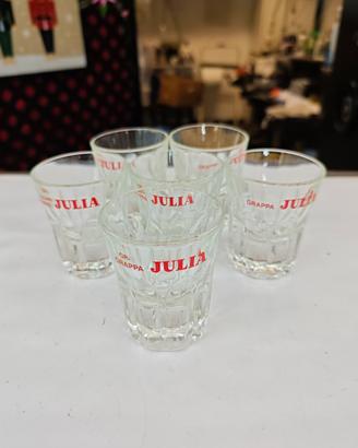 6 bicchieri vintage originale grappa Julia 