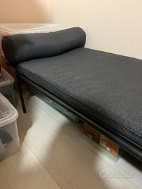 Letto / panca imbottita moderna – colore grigio