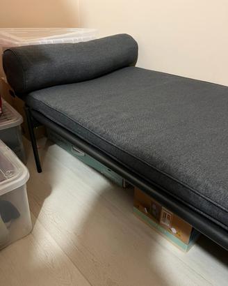 Letto / panca imbottita moderna – colore grigio