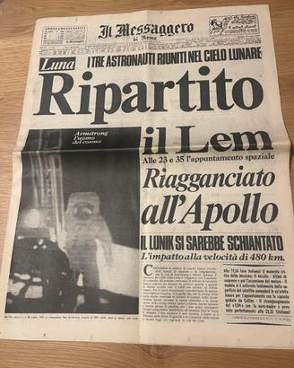 Quotidiano storico “il messaggero 22 luglio 1969