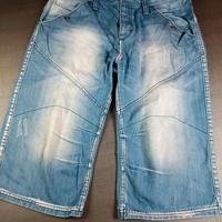 Pantaloncini in Jeans 3/4 a Gamba Larga Uomo L